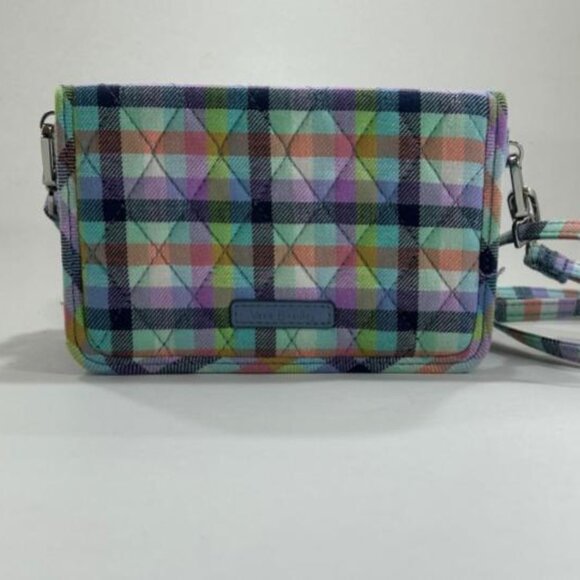 Vera Bradley Quilted Plaid Crossbody/Wristlet - Pastel Multicolor NEW!! - Picture 1 of 5